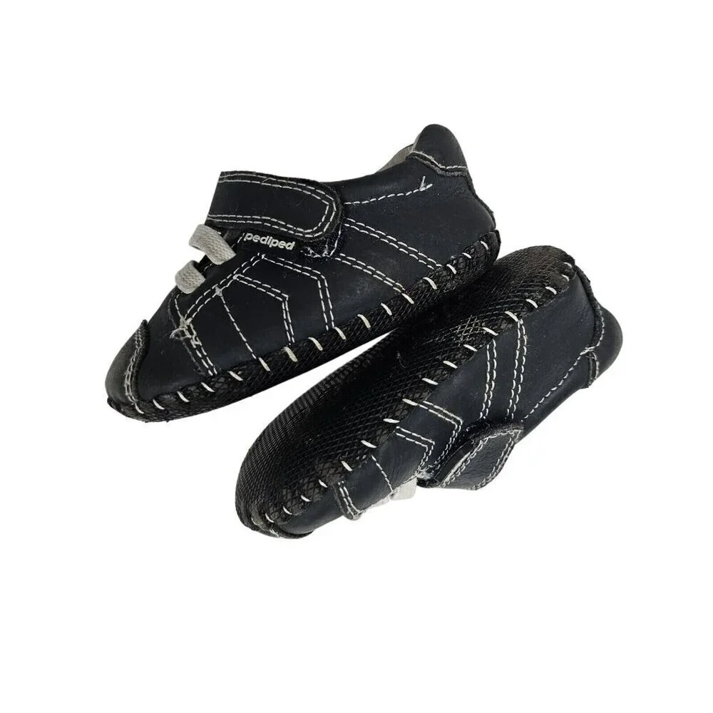 Pediped Barefoot Shoes  Infant Baby Soft‎ Sole Size 6-12 Navy Blue
